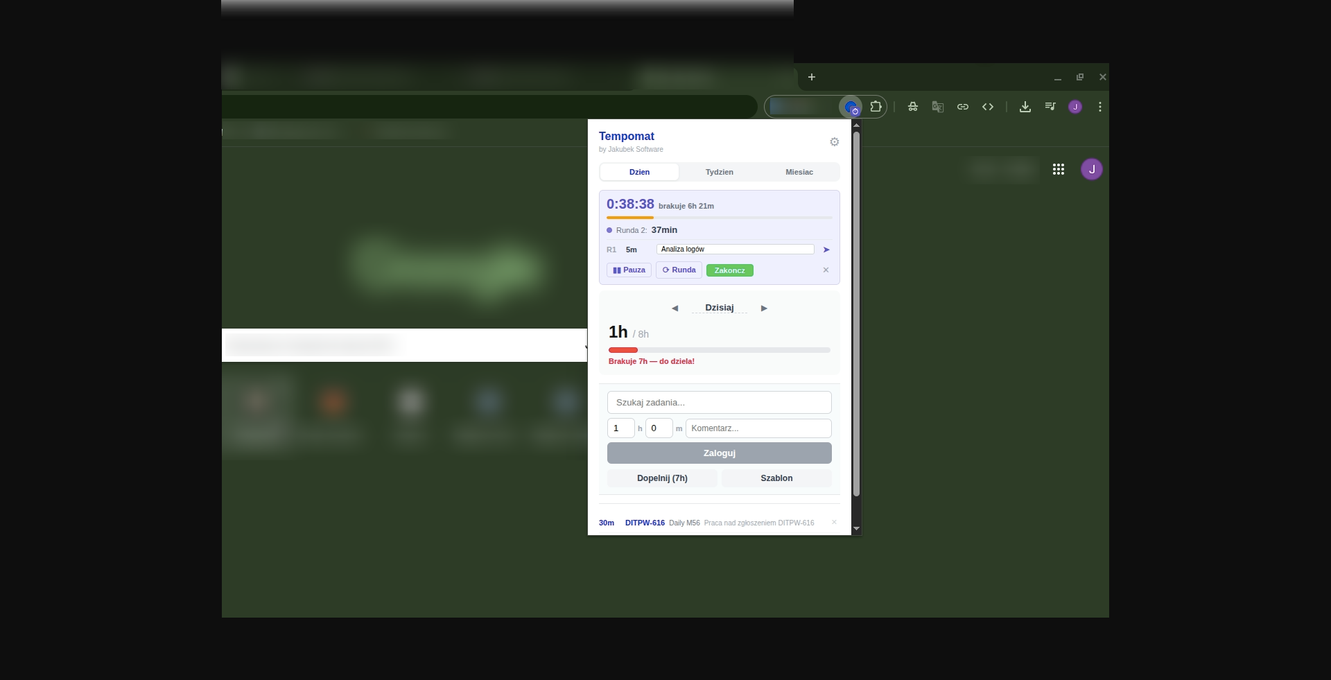 Tempomat — Chrome extension do logowania czasu w Tempo/Jira